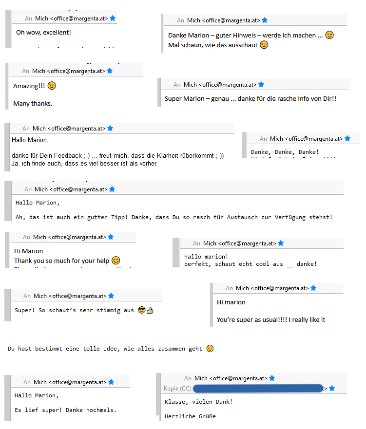 Sammlung von Feedbacks