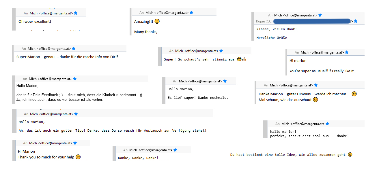 Sammlung von Feedbacks